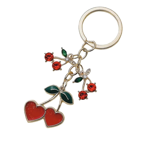 Pastel Collection Cherry Heart Keychain - Picture 1 of 5